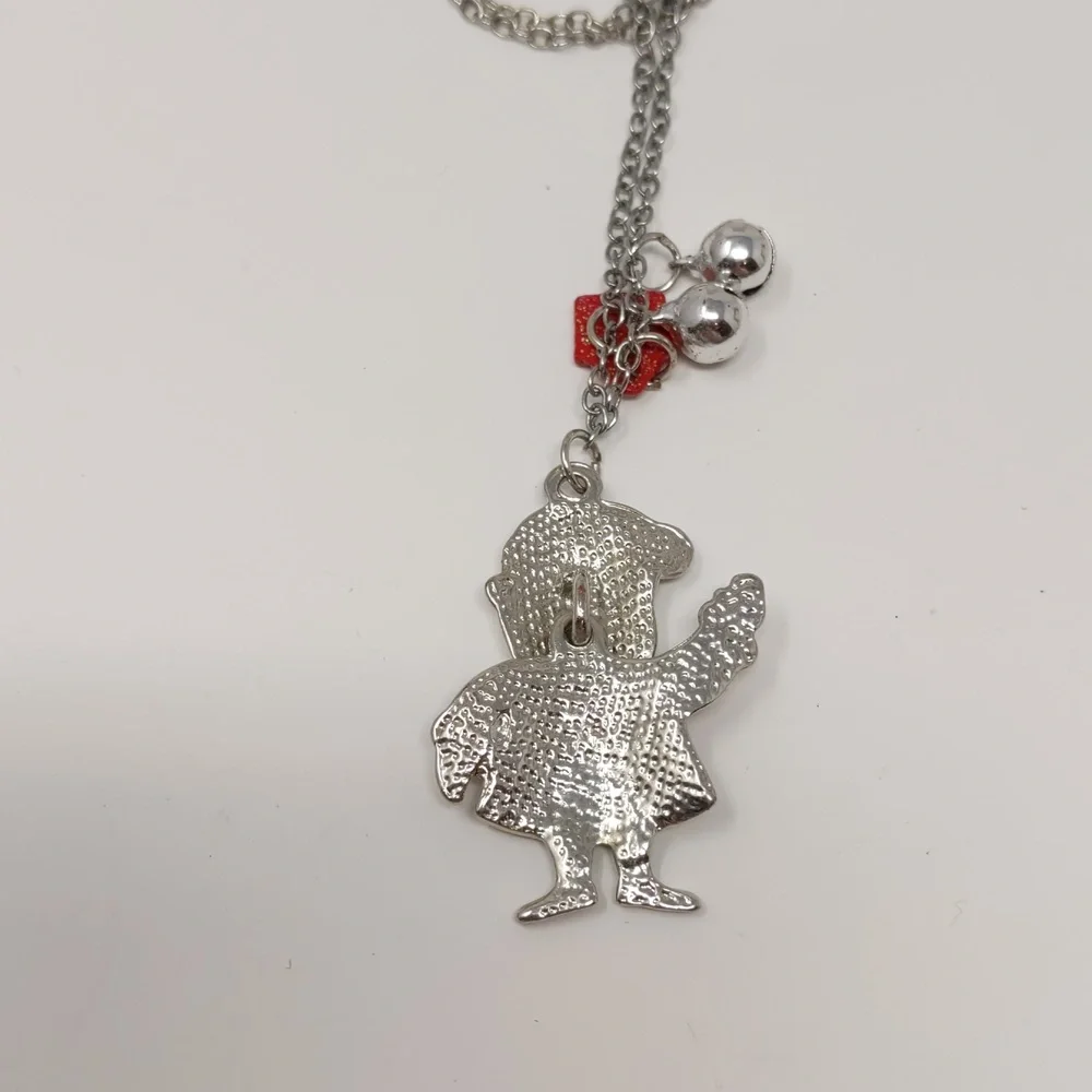 Girl's Santa Necklace Enamel Articulated Christmas Santa Claus